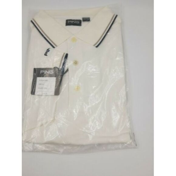 PING Mens XL Golf Polo short sleeve shirt white - Picture 7 of 7